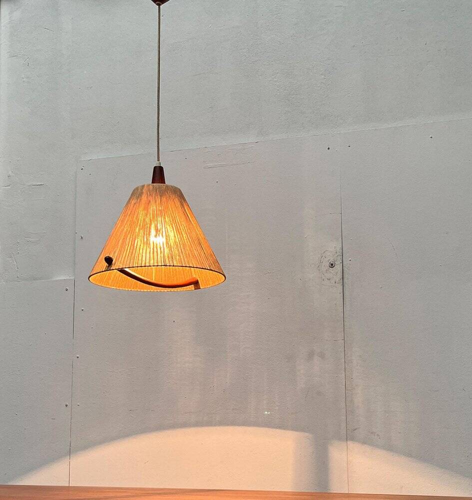 Teak pendant lamp Type 324 from the mid-century by Temde, 1960s.
