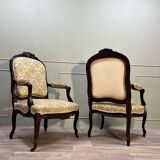 Pair Of Regency Style Flat Back Armchairs 19th Century