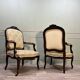 Pair Of Regency Style Flat Back Armchairs 19th Century