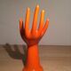Hand baguier soliflore ceramic orange