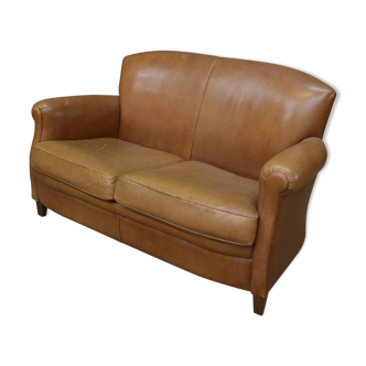 Bench sofa leather club 1970