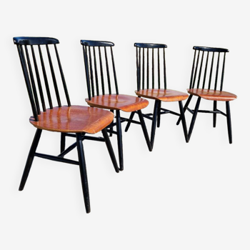 Set of 4 vintage fanett tapiovaara chairs
