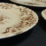 12 iron earthenware dessert plates, longchamp ribbons model
