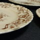 12 iron earthenware dessert plates, longchamp ribbons model