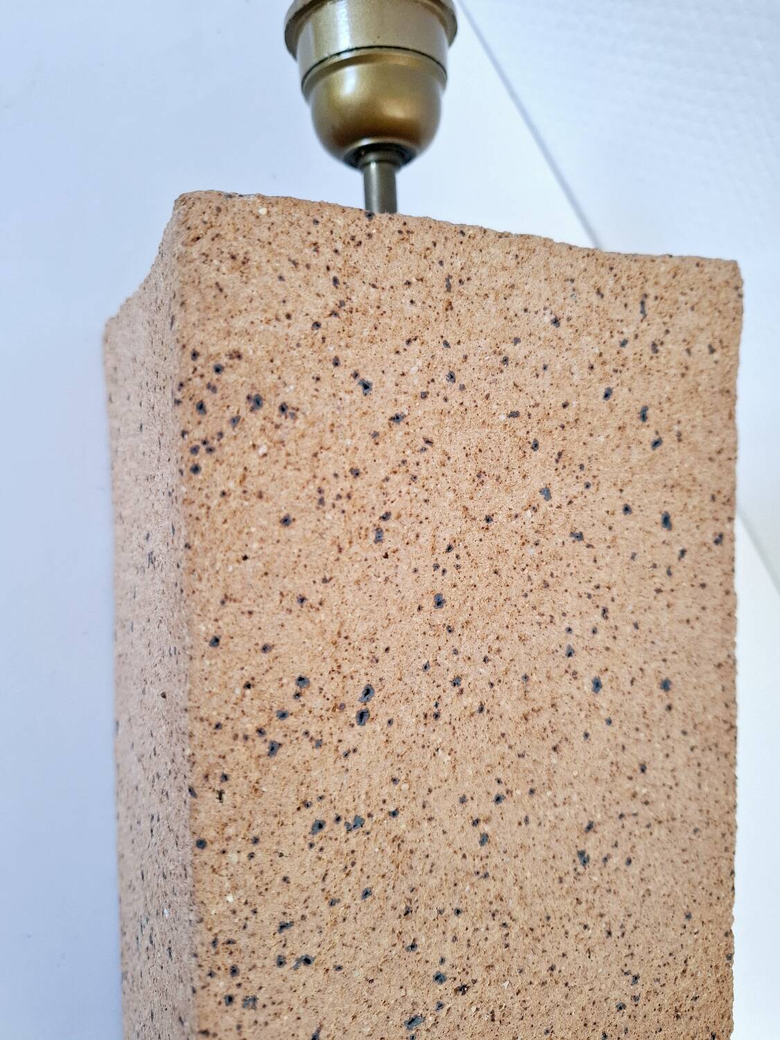 Large lamp in raw ceramic