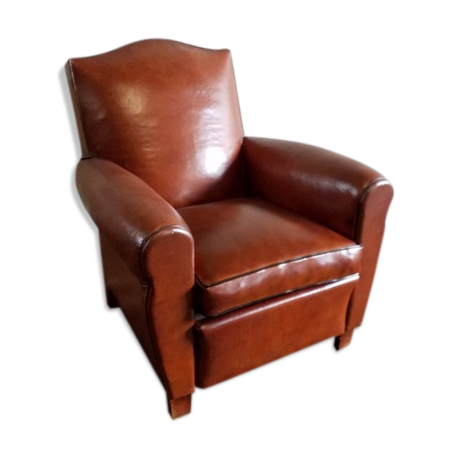 Leather club chair, 1940s
