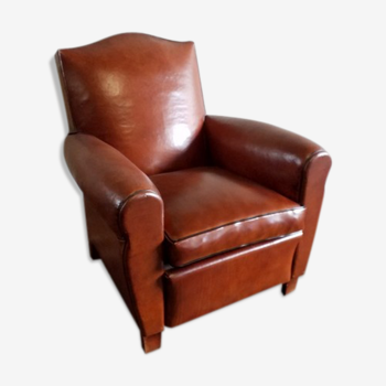 Fauteuil club cuir, années 1940