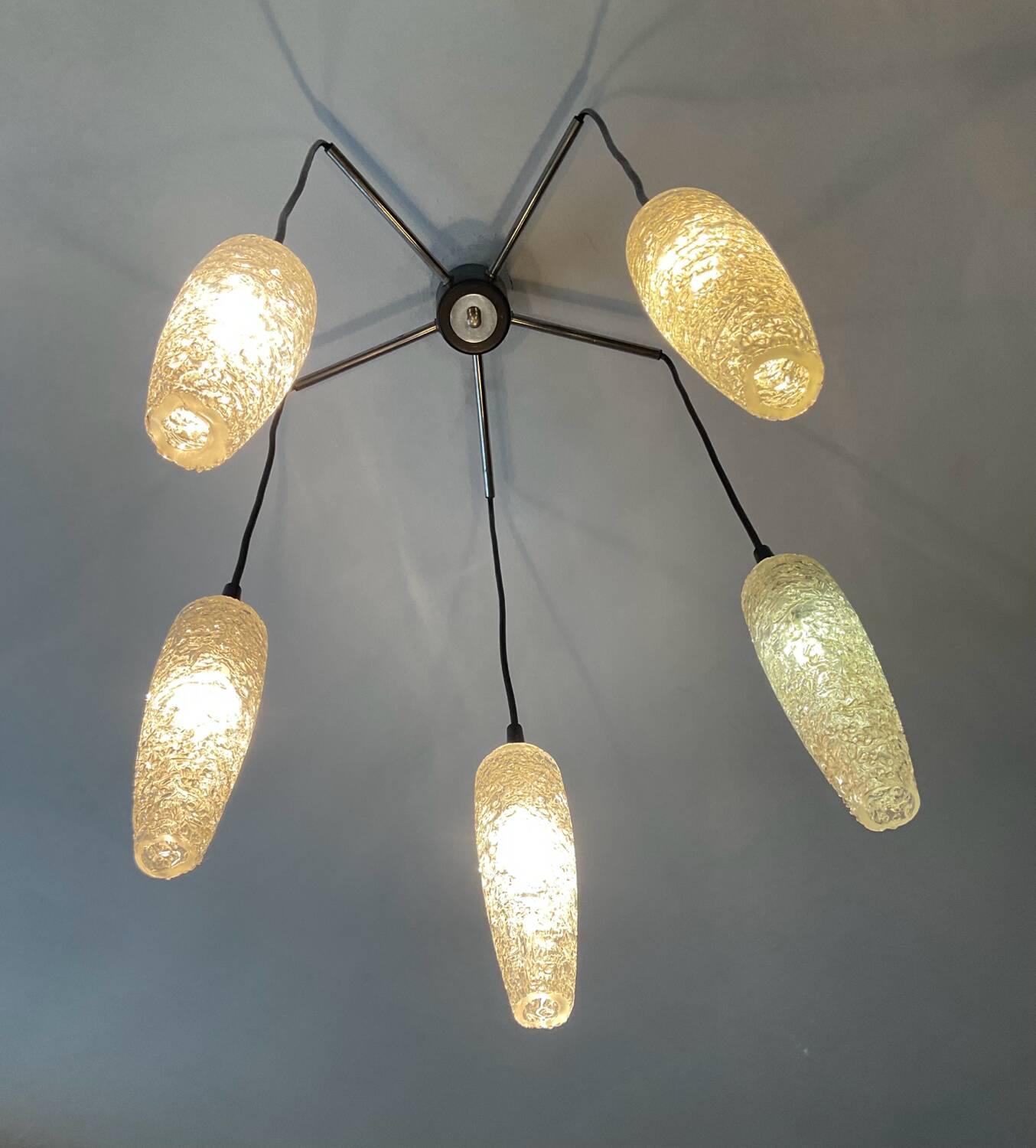 Vintage 5-light chandelier from the 60s