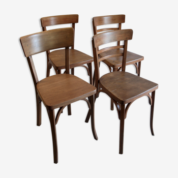 Lot de 4 chaises bistrot Baumann  – circa 50