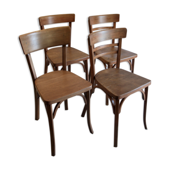 Lot de 4 chaises bistrot Baumann  – circa 50