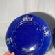 Antique blue flowerpot, ceramic, Art Nouveau earthenware circa 1900