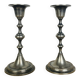 Pair of vintage silver-plated metal candlesticks