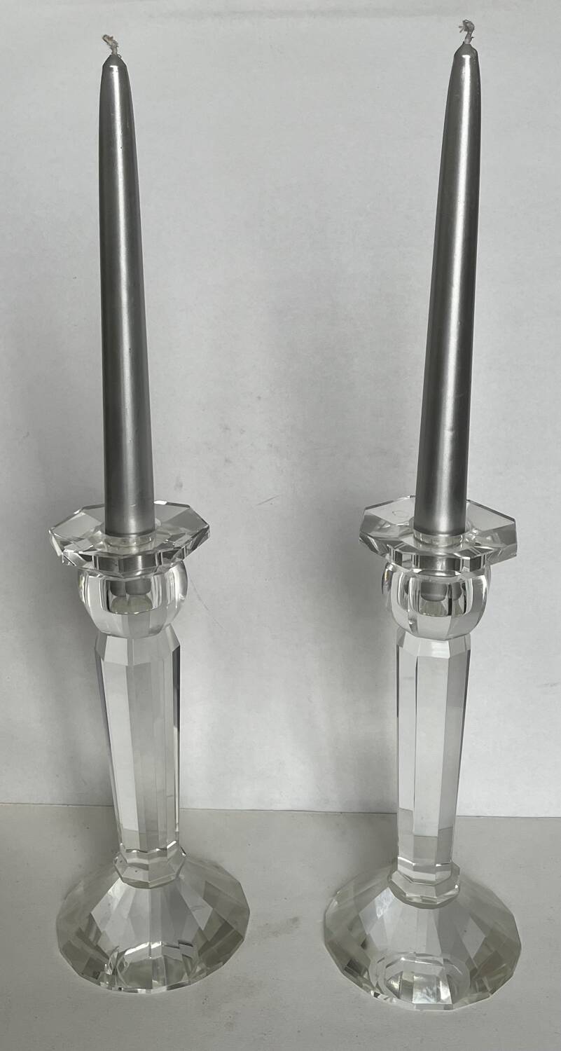 Pair of crystal candlesticks