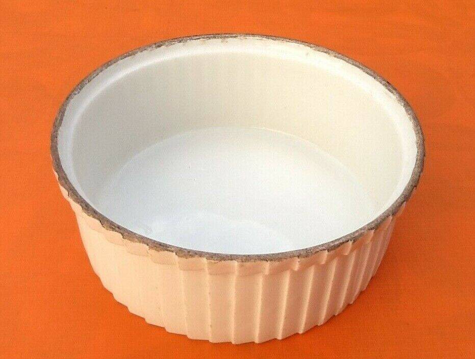1930s Round soufflé dish N°2 White ceramic