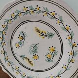 Vintage ceramic plate hand painted flower pattern