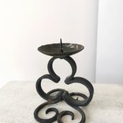 Vintage Iron Forged Candlestick Holder: Handmade Gothic Home Decor