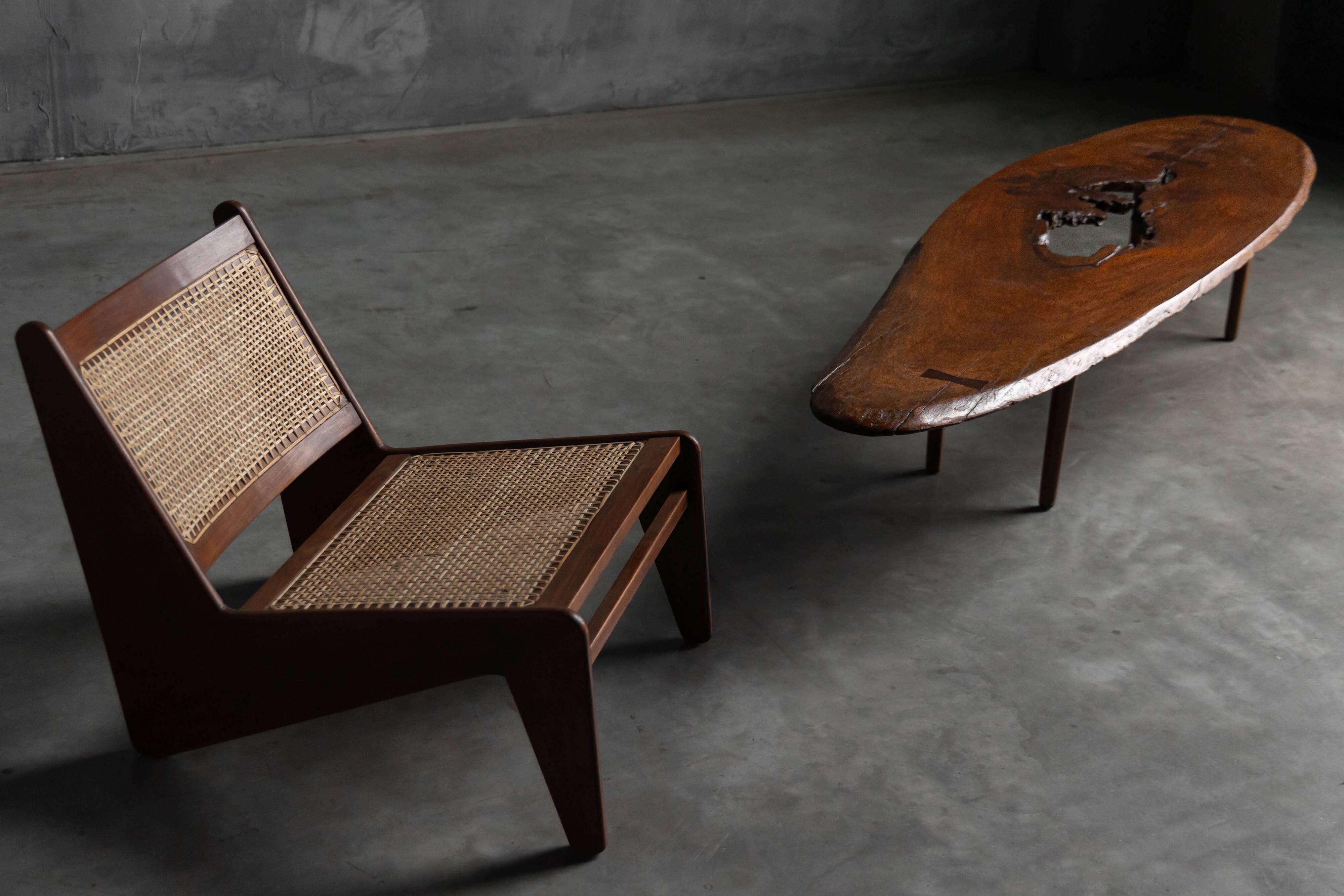 Table basse moderne organique avec vide naturel, France, milieu du 20e siècle