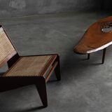 Table basse moderne organique avec vide naturel, France, milieu du 20e siècle
