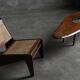 Organic modern coffee table with natural void, France, mid 20th century