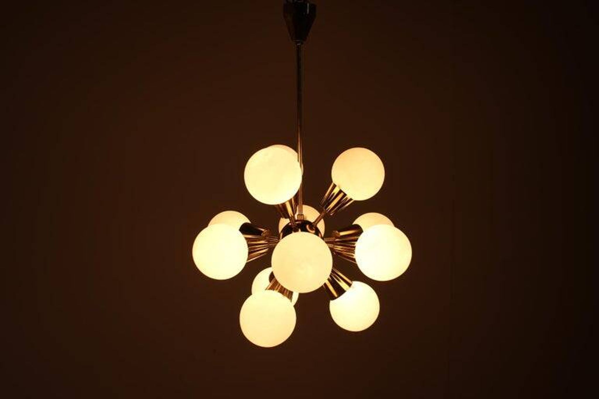 Midcentury Space Age Sputnik Chandelier Kamenický Šenov, 1970s