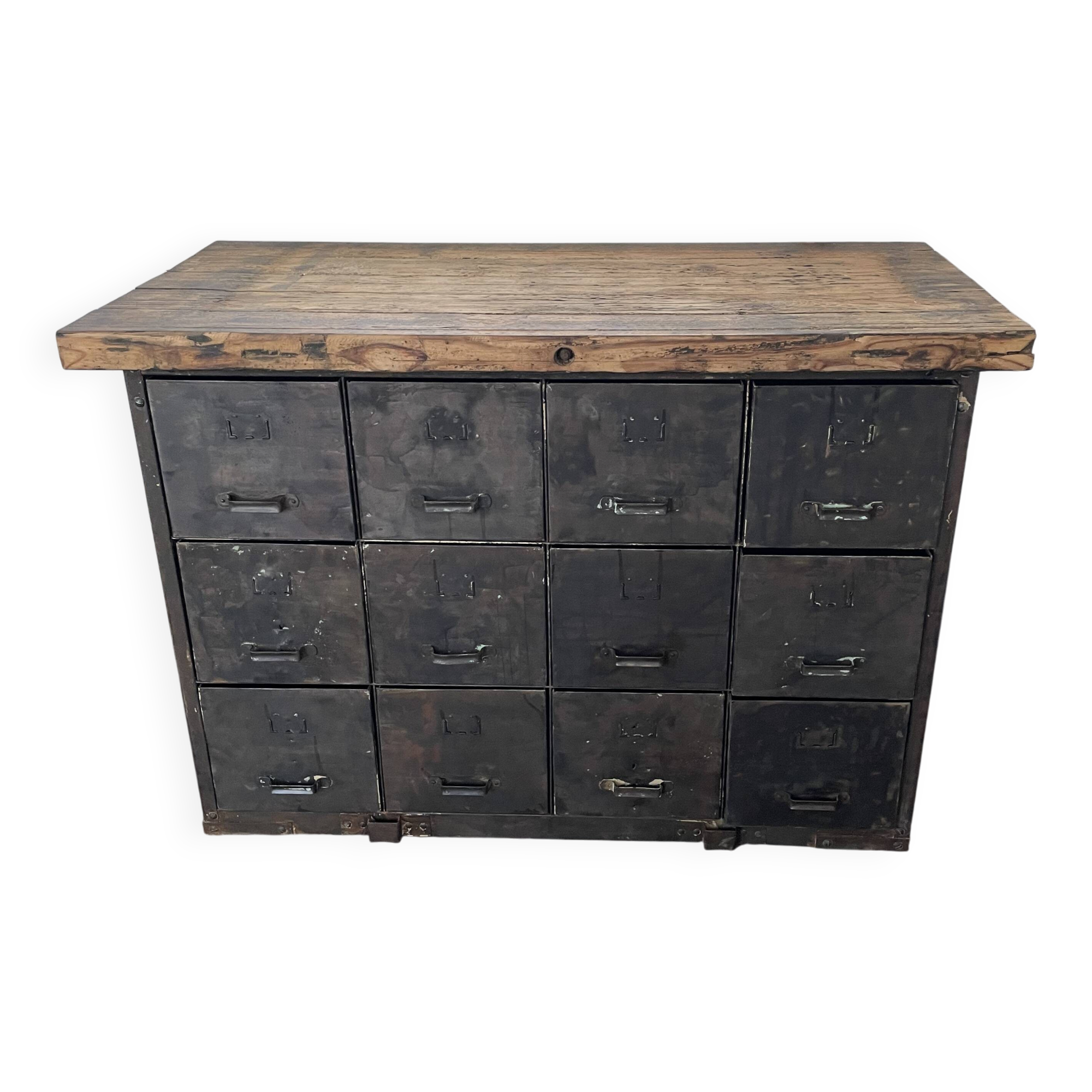 Meuble militaire 1945 12 tiroirs vintage industriel