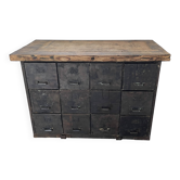 Meuble militaire 1945 12 tiroirs vintage industriel