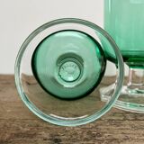 6 small emerald green LUMINARC glasses
