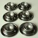 Set of 6 stainless steel egg cups, vintage from the 60s