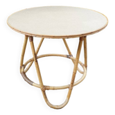 Round rattan coffee table 1970
