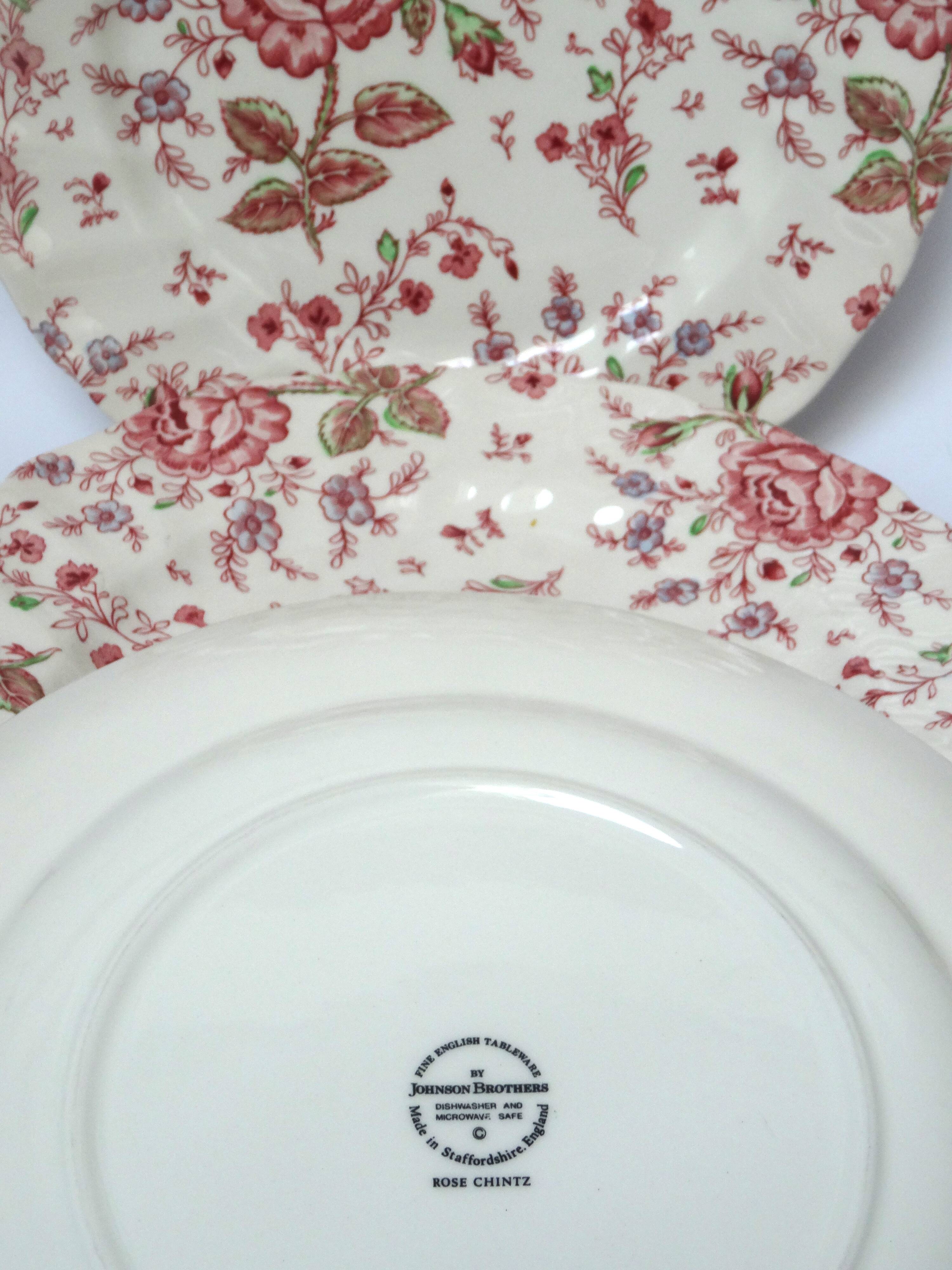 flat plates Rose Chintz Johnson Brothers