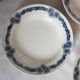 4 hollow plates "Denise", iron earth, blue decoration of flowers