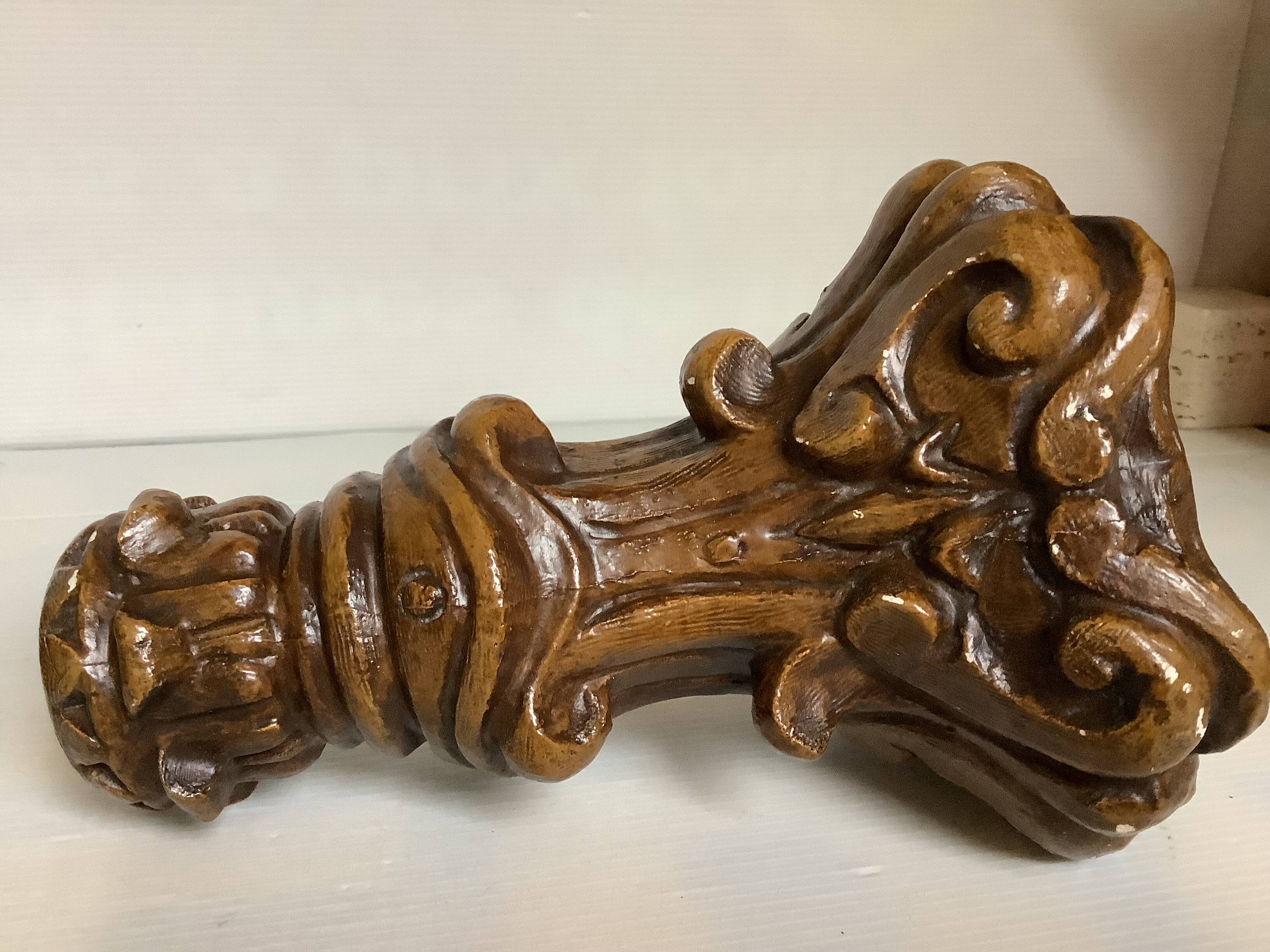 Pair of painted plaster candlesticks