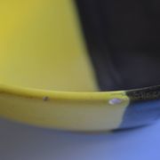 Bicolour ceramic cup in black and yellow signed Luc Vallauris 1950