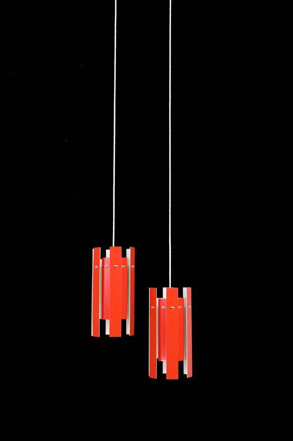 Set of 2 Fog & Mørup / Henning Rehhoff 'Cocktail' pendant lamps / Mid-century Danish modern design / 1970s