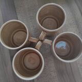 Set of 4 Pagnossin cups and saucers with vintage floral pattern