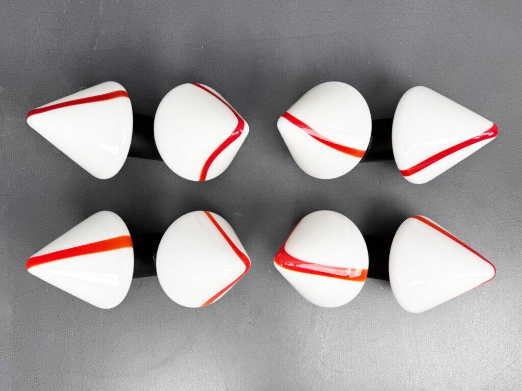 4 Miko 23 outdoor wall sconces by Renato Toso for Leucos, Italy, 1970s