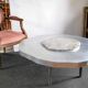 Onyx and aluminum coffee table