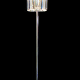 Floor lamp in chrome metal & transparent crystal