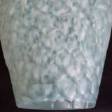 Art Deco vase in pressed molded glass paste, speckled blue color, h - 29