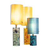 Fractal resin lamp set of 3, circa 1970