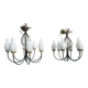 Set of 2 Italian design chandeliers in style of Stilnovo/ Arredoluce, 1950s