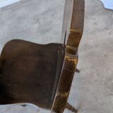 Vintage Tyrolean Heart Cutout Wooden Dining Chair / Bobbin-turned Legs