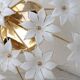 Wonderful Murano Ceiling Light White Flowers, 1970