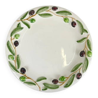 Round earthenware dish "olive", Deruta, Tiriduzzi, Italy