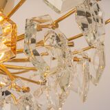 Ceiling light, brass and crystal glass by Kinkeldey, Germany, 1970s.