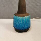 Beautiful partially glazed ceramic table lamp, in a beautiful turquoise color.