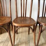 Set of 5 baumann bistro chairs in bent wood stamped xxth