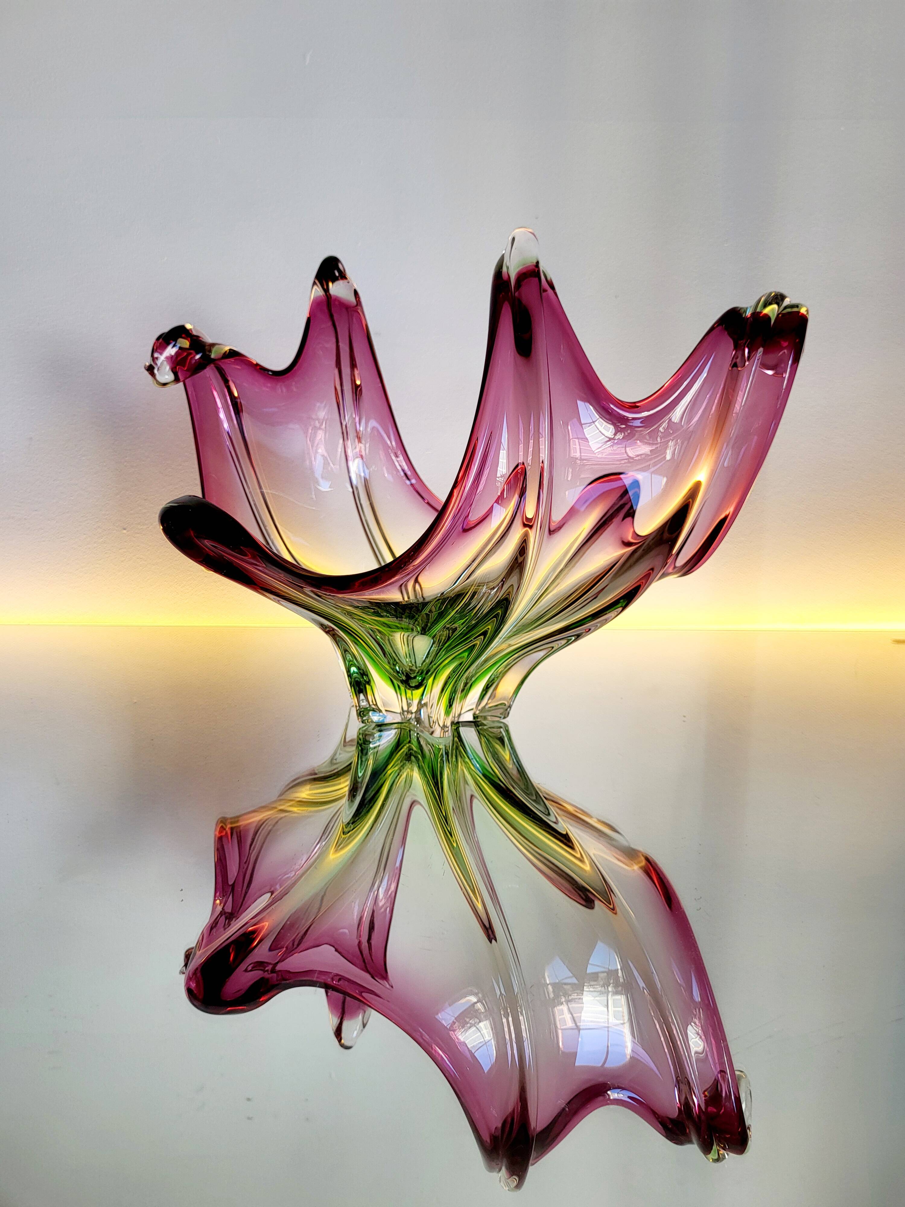 Murano vintage multicoloured bowl with organic design, Italy, 1960s