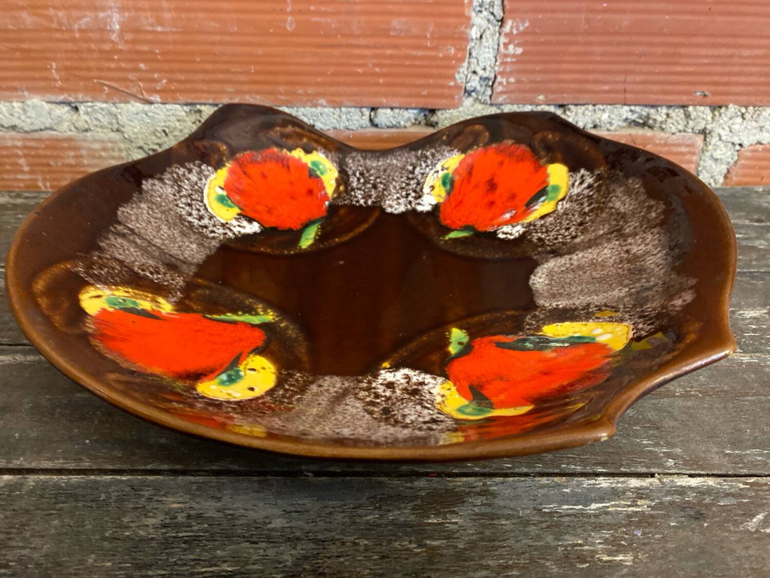Old Plate VERCOR Polychrome Art Ceramic 1960s Vintage #D857