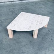 Mid-Century Modern Travertine Edge Side Table, Italy, 1970s